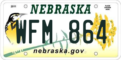 NE license plate WFM864