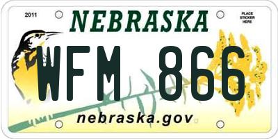 NE license plate WFM866