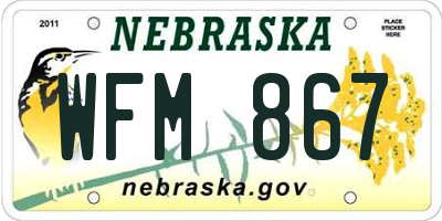 NE license plate WFM867