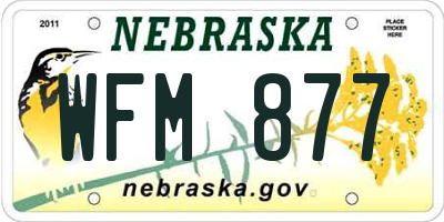 NE license plate WFM877