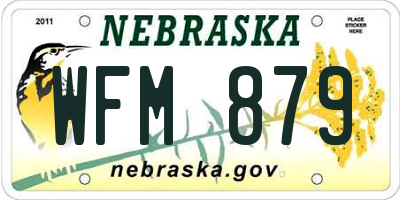 NE license plate WFM879