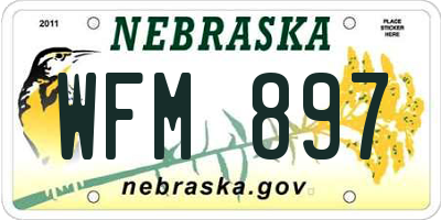 NE license plate WFM897