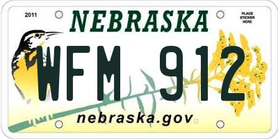 NE license plate WFM912