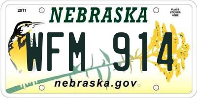 NE license plate WFM914