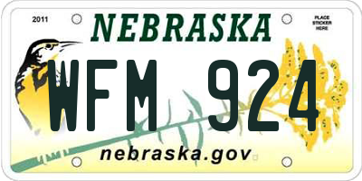 NE license plate WFM924