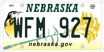 NE license plate WFM927