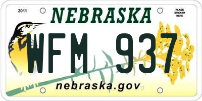 NE license plate WFM937