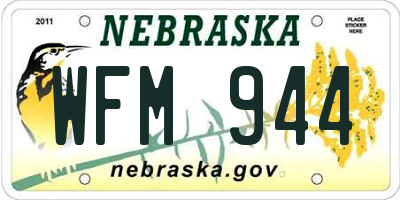 NE license plate WFM944