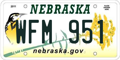 NE license plate WFM951