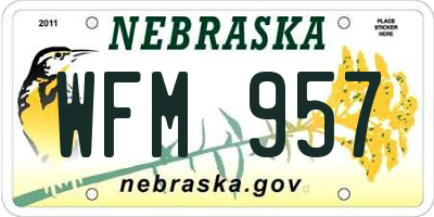 NE license plate WFM957