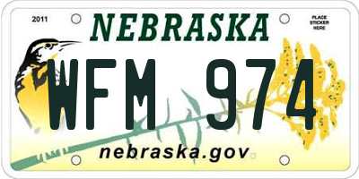 NE license plate WFM974
