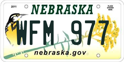 NE license plate WFM977