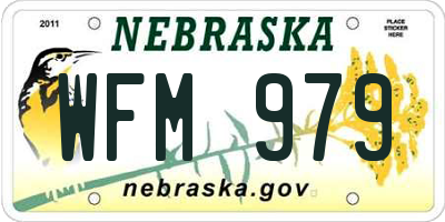 NE license plate WFM979