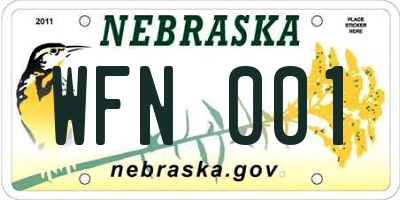 NE license plate WFN001
