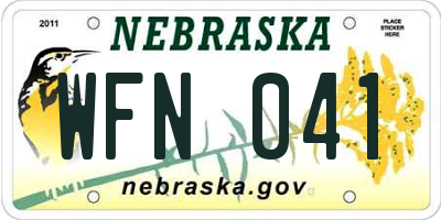 NE license plate WFN041