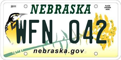 NE license plate WFN042