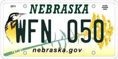 NE license plate WFN050