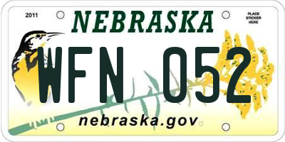 NE license plate WFN052