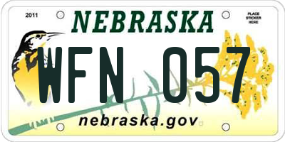 NE license plate WFN057