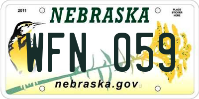 NE license plate WFN059