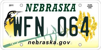 NE license plate WFN064