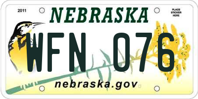 NE license plate WFN076