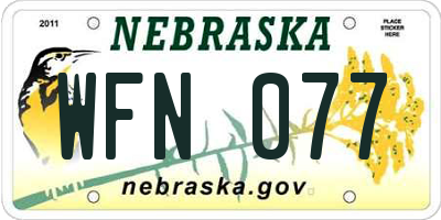 NE license plate WFN077