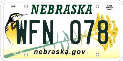 NE license plate WFN078