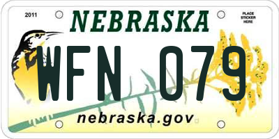 NE license plate WFN079