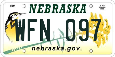 NE license plate WFN097