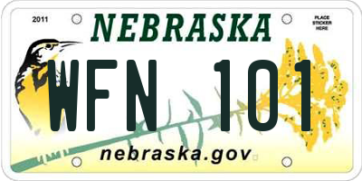NE license plate WFN101