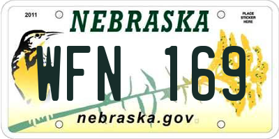 NE license plate WFN169