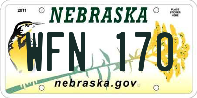 NE license plate WFN170