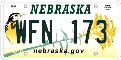 NE license plate WFN173