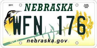 NE license plate WFN176