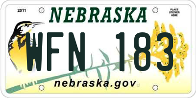 NE license plate WFN183