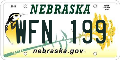 NE license plate WFN199
