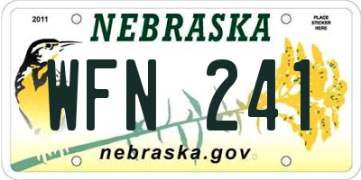 NE license plate WFN241