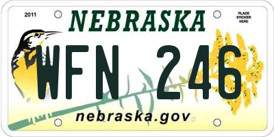 NE license plate WFN246