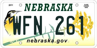 NE license plate WFN261