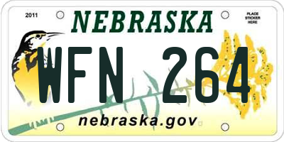 NE license plate WFN264