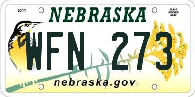 NE license plate WFN273