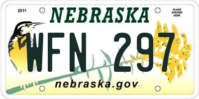 NE license plate WFN297