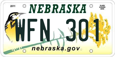 NE license plate WFN301