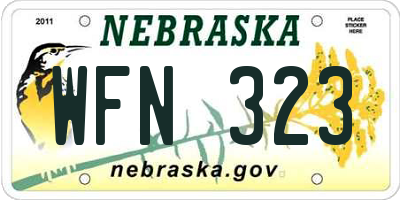 NE license plate WFN323