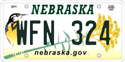 NE license plate WFN324