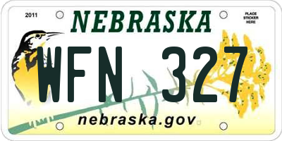 NE license plate WFN327