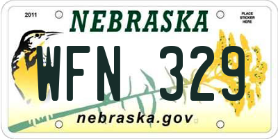 NE license plate WFN329