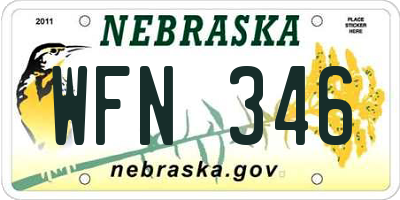 NE license plate WFN346