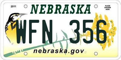 NE license plate WFN356